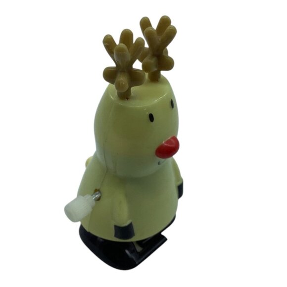 Wind-Up Plastic Holiday Reindeer Red Nose Windup Walking Walker Toy WORKS - Picture 2 of 6